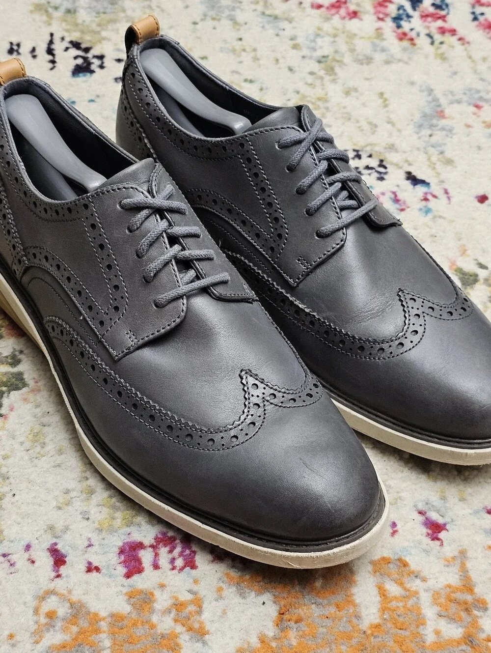 Cole Haan Men's Shoes Size 10.5 Grand Evolution Wingtip Dress Oxfords Gray